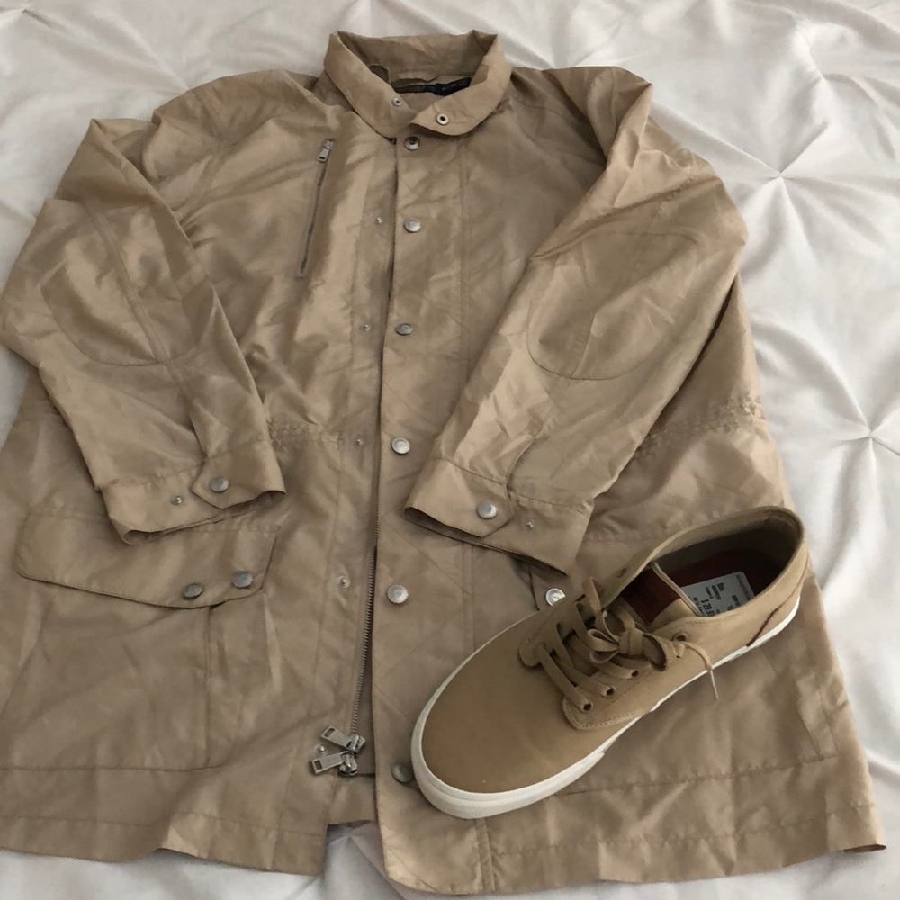 Khaki colored Polo Wind breaker